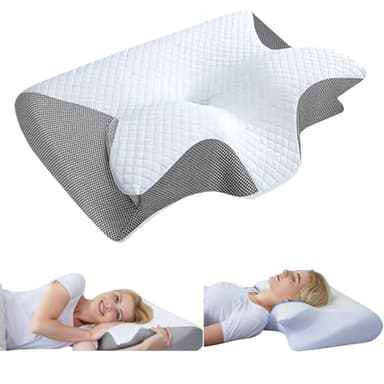 Kuisoe Seladi Airflow,Seladi Airflow Pro Kissen-Nacken therapiekissen-Kissen Schnarchen apnoe-Unterstützung des Nackens-Abnehmbarer und waschbarer-Schlafprobleme wirksam verbessern (Grau)
