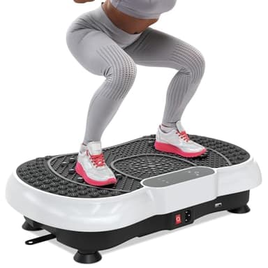 HomeFitnessCode Vibrationsplatte Zuhause für Frauen Männer - Vibrationstrainer Vibrationsgerät mit 99 Intensitätsstufen + 5 Vorprogramm Vibrationsboard für Abnahme Muskelaufbau, Weiß