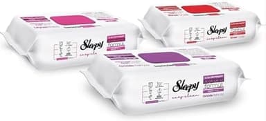 3 x Sleepy Easy Clean – 100 Tücher je Farbe – Kirschblüte, Lilienbouquet & Orchideengarten: chlorfrei & pflanzlich+ HeartGlobal® Versandschutz