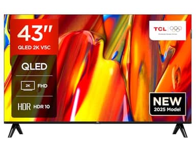 TCL 43V5C - 43“ Full HD Smart QLED Direct LED-Fernseher mit Android TV & HDR - Kompatibel mit Google Cast & Google Home, Schlankes Design