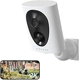 virtavo 2K Überwachungskamera Aussen Akku Kamera Überwachung Aussen WLAN Kabellos, WiFi Outdoor,außen/innen Farbnachtsicht, Funktioniert mit Alexa, PIR, 2-Wege Audio,Cloud/SD Storage 2.4Ghz