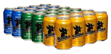 Kukko Glutenfreies Tasting Pack: Lager, Pils & Helles – Premium finnisches Craft-Bier mit sanftem, knackigem und weichem Geschmack für anspruchsvolle Genießer – 24 × 0,33 L Dosen – 6 € Dosenpfand
