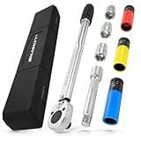 HASKYY 8tlg. 1/2" Drehmomentschlüssel-Set 28-210 Nm 17 19 21mm Schlagschrauber-Nüsse Set - Schoneinsätze Drehmoment-Schlüssel - Radwechsel Set