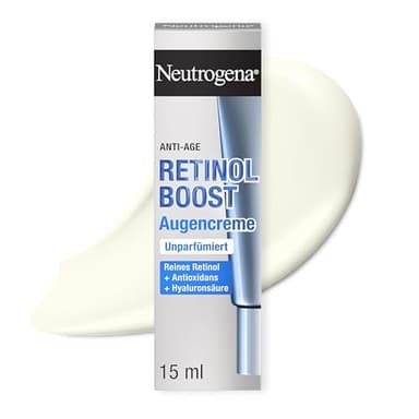 Neutrogena Retinol Boost Augencreme 15 ml, unparfümierte Anti-Aging Augenpflege mit Retinol, Hyaluronsäure und Antioxidans gegen Falten, Augenringe und Schwellungen