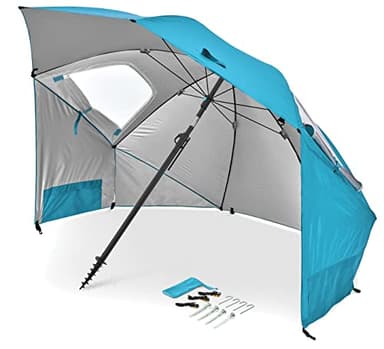 Sport-Brella Premiere UPF 50+ Schirmunterstand für Sonnen- und Regenschutz (2,4 m), Aqua