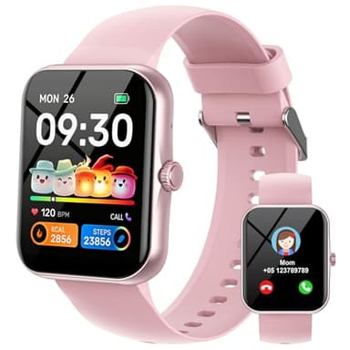Smartwatch Kinder Fitness Tracker, 1,83" HD Kinder Smartwatch für Mädchen Jungen Teens mit Schrittzähler IP68 Wasserdicht 120 Sportmodi Schlafmonitor Wecker, Fitness Tracker Uhr für 5-16 Jahren Rosa