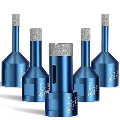 M14 Fliesenbohrer, Lytool 5 tlg Diamantbohrer Glasbohrer Set für M14 Winkelschleifer ø 6 | 6 | 8 | 10 | 20 mm zum Bohren von Fliesen, Glas, Marmor, Granit, Feinsteinzeug