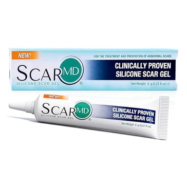 ScarMD Silikon Narbengel - 6g - Narbencreme, Narbenbehandlung bei Akne, Operationen, Kaiserschnitt & Dehnungsstreifen – Natürlich vorkommende Silikone & Vitamin E Narbenpflege, Narbenentfernungscreme