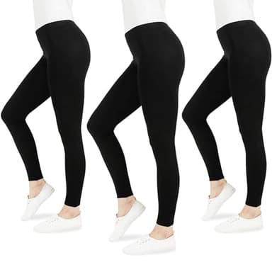 FM London 3er-Pack Damen Casual Leggings - Nicht durchsichtige Leggings für Damen