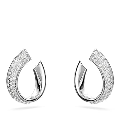 Swarovski Exist Kreolen, Rhodinierte Ohrringe mit Klaren Swarovski Kristallen