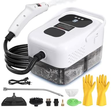 Aomdom 2500W Dampfreiniger, Handheld Dampfreiniger mit 6 Zubehörteilen 1200ml Tank 9 Dampfstufen für Küche, Bad, Auto, Boden, Sofa, Fliesen und Fugen