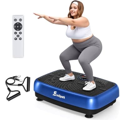 Vibrationsplatte, EvoSpark Vibrationsplatte Testsieger 2025 Verbesserte mit Doppelmotoren für Abnehmen, Ganzkörpertraining - Massagegerät, 450 LBS Power Plate Vibrationsboard für Home Workout