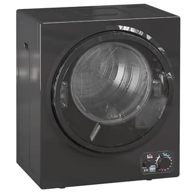 HOMCOM Tragbarer Wäschetrockner, elektrischer Wäschetrockner 850 W, 4 kg, 4 Trocknungsmodi, 2 Heizstufen, Edelstahltank, Wandmontage, Wohnheim, Schwarz