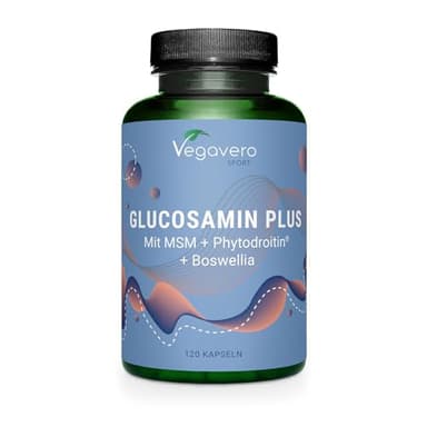 Glucosamin Chondroitin hochdosiert & Vegan | 1000 mg Glucosamin | Mit MSM | Laborgeprüft & Vegan | Ohne Zusatzstoffe | Deutsche Produktion von Vegavero