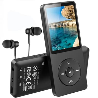 AGPTEK 64 GB Klassischer MP3 Player, 70 Stunden Akkulaufzeit tragbare HiFi Musik Player mit Kopfhörer, FM Radio, Aufnahmen, verlustfreie Musikwiedergabe bis zu 128 G, Schwarz
