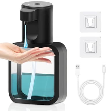 ZHHGOO Soap Dispenser 500ml Elektrischer Seifenspender mit Sensor, Verstellbar Seifenspender, USB C Wiederaufladbarer Schaumseifenspender,IPX5 Wasserdicht für Küche,Bad (Gel)