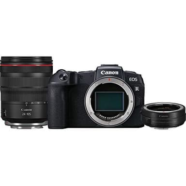 Canon EOS RP Systemkamera Body - mit Objektiv RF 24-105mm F4 L IS USM + Adapter EF-EOS R (spiegellos, Vollformat-Sensor, 26,2 MP, 7,5cm Clear View LCDII, Digic 8, 4K, WLAN, Bluetooth) Gehäuse, schwarz