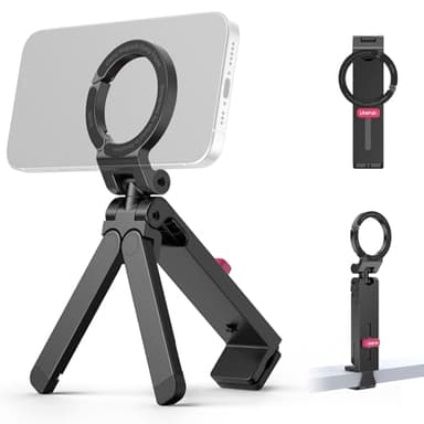 ULANZI MA88 Magnetische Handy-Stativ, Stärkster Magnet-Handyhalterung, 360° Drehbar, Mini Selfie Stick Kompatibel mit iPhone 17 16 15 14 13 12 Magsafe, Karabiner Förmige Maglock Tragbares Tripod