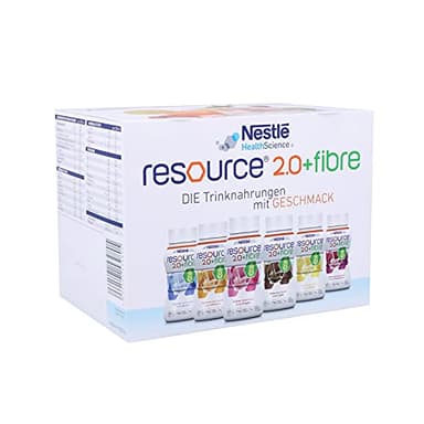 resource® 2.0+fibre Probe-Set | 6x200ml | Hochkalorische Trinknahrung bei ungewolltem Gewichtsverlust | Astronautennahrung | Aufbaunahrung | 400 Kalorien + 18g Eiweiß/Flasche | mit Ballaststoffen