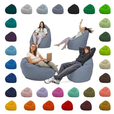 Sitzsack XXL – Beanbag für Kinder & Erwachsene – In & Outdoor geeignet – Wasserabweisend & pflegeleicht – Gefüllt mit hochwertigen EPS-Perlen – Ideal zum Gaming & Entspannen (Anthrazit, XXXL)
