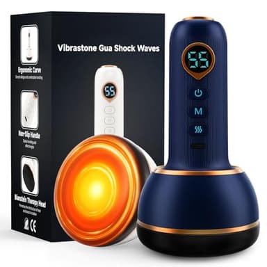 iKDSAW Lymphatisch Massagegerät, Venopulse Neuropathie Fußmassagegerät, Orthoback Vibrastone 5.0 Upgrade-Technologie Massagegerät Mit Wärmefunktion für Hände, Rücken, Füße Schmerzlinderung Blau