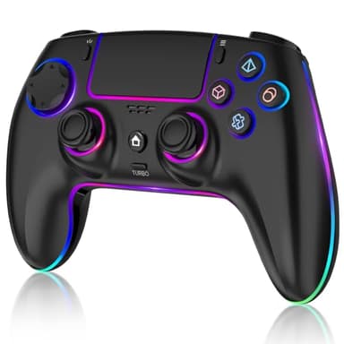MYSTILUCK Wireless Pro Controller für PS-5/PC/MAC/iOS/Android/Steam Deck, Gamepad mit 7 Variablen RGB Farben/Hall Effect Sticks&Triggers/Dual Vibration/Headset Anschluss/1500 mAh Akku