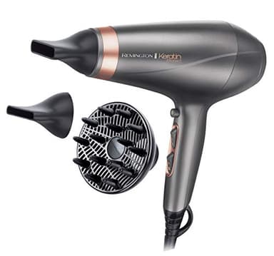 Remington Haartrockner Profi Ionen Keratin Protect (2200W, 150km/h, 3 Stylingaufsätze, angereichert mit Keratin und Mandelöl, Ionenpflege - Anti Frizz, langlebiger AC-Motor) AC8820