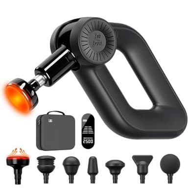 Bob and Brad D6 Pro Plus Massagepistole mit Wärmefunktion, 16 mm Amplitude Muskel Massage Gun, Elektrische Handmassagegerät Perkussive Massage für Sportler Muskelentspannung, Geschenke