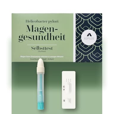 ASPILOS Magengesundheit Selbsttest - Helicobacter Pylori Schnelltest für Zuhause - Zuverlässig & Präzise - Medizinische Tests mit Labor-Qualität