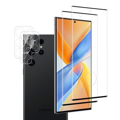 VideoSecu 2+2 Stück für Panzerglas für Samsung Galaxy S23 Ultra Kamera Schutzfolie, 9H Härte Blasenfreie Gehärtetes Glas Displayschutzfolie, Touchgenauigkeit, Kratzfest, Vollständige Abdeckung
