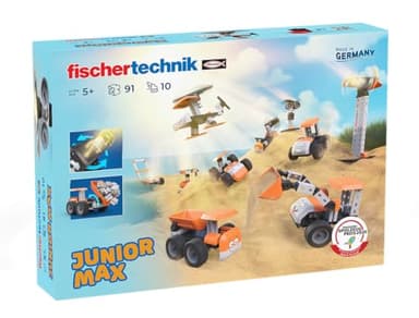 fischertechnik Junior Max 576101 – Solar-Konstruktionsspielzeug für Kinder, 10 Modelle zum Bauen & Entdecken, ab 5 Jahren, orange