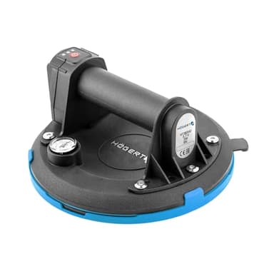 Högert Technik - Akku Saugheber 200 mm mit Manometer, Akkusauger Heavy Duty Saugheber, Belastung: 150kg, Saugnapf wird beim Transport von Fensterglas, glatten Gegenständen und Keramikfliesen