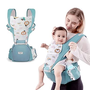 Babytrage für Neugeborene ab Geburt,Babytrage Neugeborene ab Geburt für 0-36 Monate,Baby Trage Ergonomische mit Hüftsitz,Tragetuch Baby mit Lätzchen,Kindertrage für Babys von 4 bis 20 kg