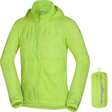 NORTHFINDER Ultraleichte Regenjacke Herren Wasserdicht Atmungsaktiv | Fahrrad Regenjacke Herren Laufjacke Ultraleicht | Windjacke Regenjacke Zusammenfaltbar | Packable Rain Jacket Green XL