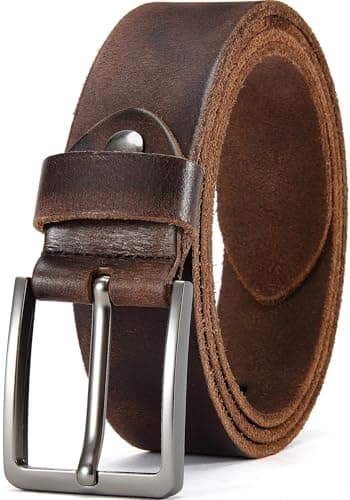 DOOPAI Gürtel Herren,Vollledergürtel Casual Arbeits,Cowboy Anzug Ledergürtel,Einstellbare Gürtel