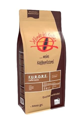 F.U.R.O.R.E. (Furore) Premium Kaffee für den Vollautomaten | ganze Bohne, mittelkräftig, mit wenig Säure | 100% Arabica Blend (1000, Gramm)