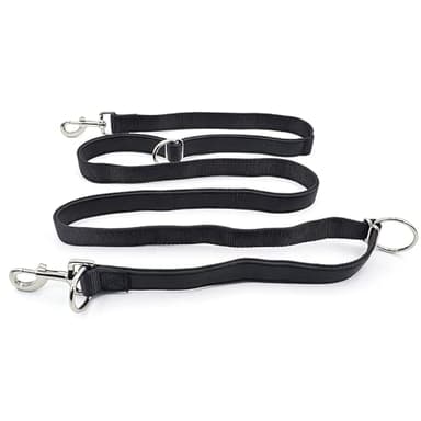 Hundeleine 3m Schleppleine Verstellbare Doppelleine Leichte für Kleine Mittelgroße Hunde mit 2 Karabiner für Training Outdoor Aktivitäten Schwarz