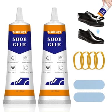 50ml*2 Schuhreparaturkleber, Kleber für Schuhe, Schuhkleber Extra Stark Wasserfest, Shoe Glue für Schuhsohlen Reparatur, Transparent Schuhsohlen Kleber für Sneakers, Stiefel, Sandalen (1)