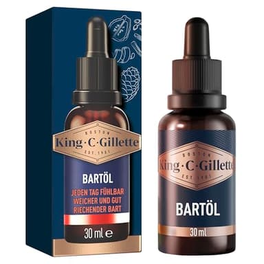 King C. Gillette Bartöl für Männer für einen weichen und wohlriechenden Bart, mit unserem charakteristischen Duft 30 ml