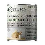 Contura Klarlack lebensmittelecht Hartlack Schneidebrett Tischplatte Holzlack LFGB Lack (Farblos Seidenmatt, 50ml. Pinselflasche)