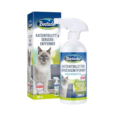 Bactador Enzymreiniger Katzenurin Spray 500ml - Katzentoiletten Geruchsentferner - Mikrobiologischer Geruchsneutralisierer - Katzenurin Geruchsentferner: Porentiefe Reinigung in der Tierumgebung