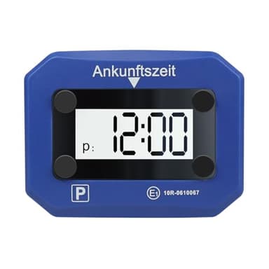 Digitale elektronische Parkuhr Parkscheibe von LogiLink - geprüft durch KBA, mit automatischer Aktivierung, 24-Stunden-, Datum und Uhrzeit-Anzeige und SOS-Licht
