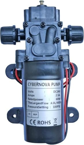 CYBERNOVA DC 24V 100 PSI 4.0L / m Hochdruck-Membranpumpe Selbstansaugende Wasserpumpe für Boot/Camper/Garten/Fahrzeug/RV Reinigung/Bewässerung/Zerstäuber