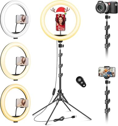 11.5 Zoll Ringlicht mit Stativ Handy,Groß Stativ für Smartphone mit Ringleuchte,Selfie Ringlight Handystativhalter mit Ring Light für Fotografie,YouTube,Tik Tok,Video,Makeup