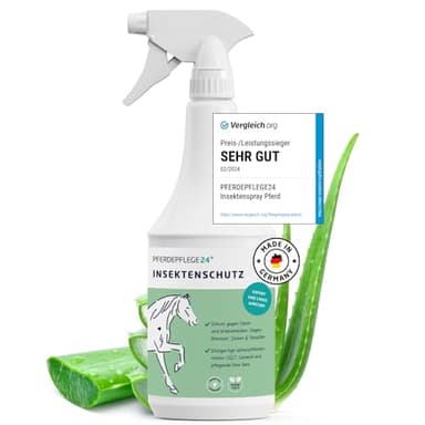 PFERDEPFLEGE24 Insektenspray Pferd DEET - Sofortiger Schutz & Langanhaltende Wirkung - 5 Größen - Fliegenspray stark Hochkonzentriert & Wirksam gegen Mücken, Fliegen, Bremsen & Zecken 1000ml