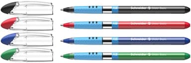 Schneider 151294 Slider Basic Kugelschreiber (Kappenmodell mit Soft-Grip-Zone, Strichstärke XB) 4er Etui, sortiert