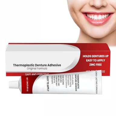 Haftcreme für Zahnprothesen, Thermoplastischer Zahnprothesenkleber, Zahnprothesen-Haftmittel, Thermoplastic Denture Adhesive, Sicher & Lang Haltender Zahnkleber, Schnelle Wirkung & Wiederverwendbar
