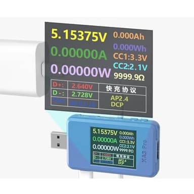 Jotekonoby USB Tester mit Kurvenanzeige - Schnellladeprotokoll-Detektor für PD QC2.0 .0 Laden, Hochpräziser Spannungsmonitor mit 6,5 A Strommessung u