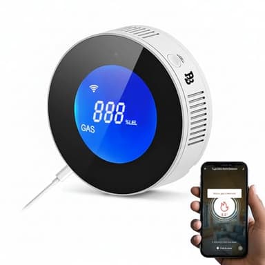 Gasmelder WLAN, Gaswarnmelder für Haushalt, Kompatibel mit Stadtgas/Methan/Propan/Butan/Erdgas/LPG Flüssiggas, 85dB Alarm, App Kompatibel, EN 50194 Zertifiziert