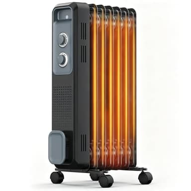 COWSAR Ölradiator energiesparend, Schnelle Wärme, 3 Heizstufen mit Rollen & Griff, Kipp- und Überhitzungsschutz, Büro/Garten/Wohn- und Schlafzimmer, Matt Schwarz